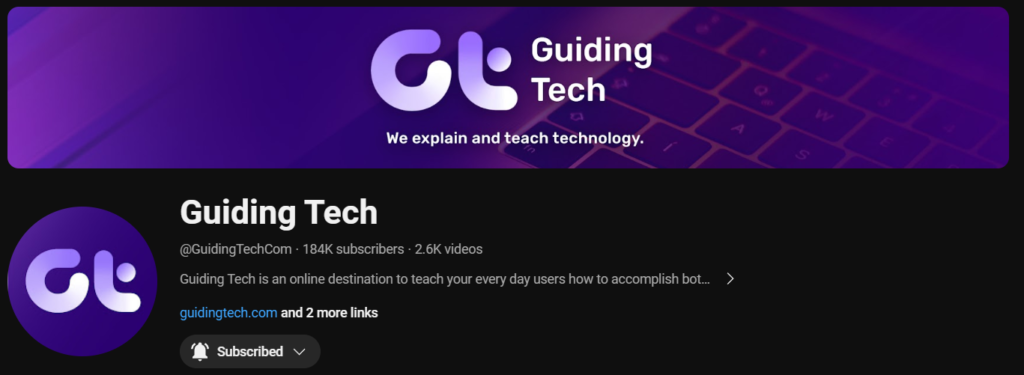 indian youtube channel - Guiding Tech